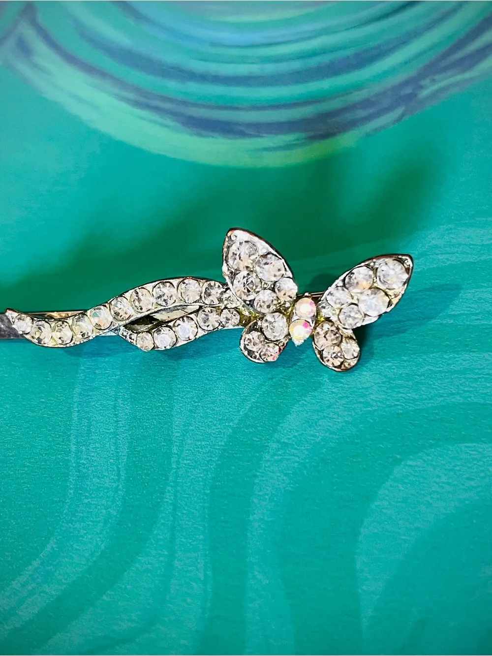 Rhinestone Butterfly Hair Clip in Clear Crystal